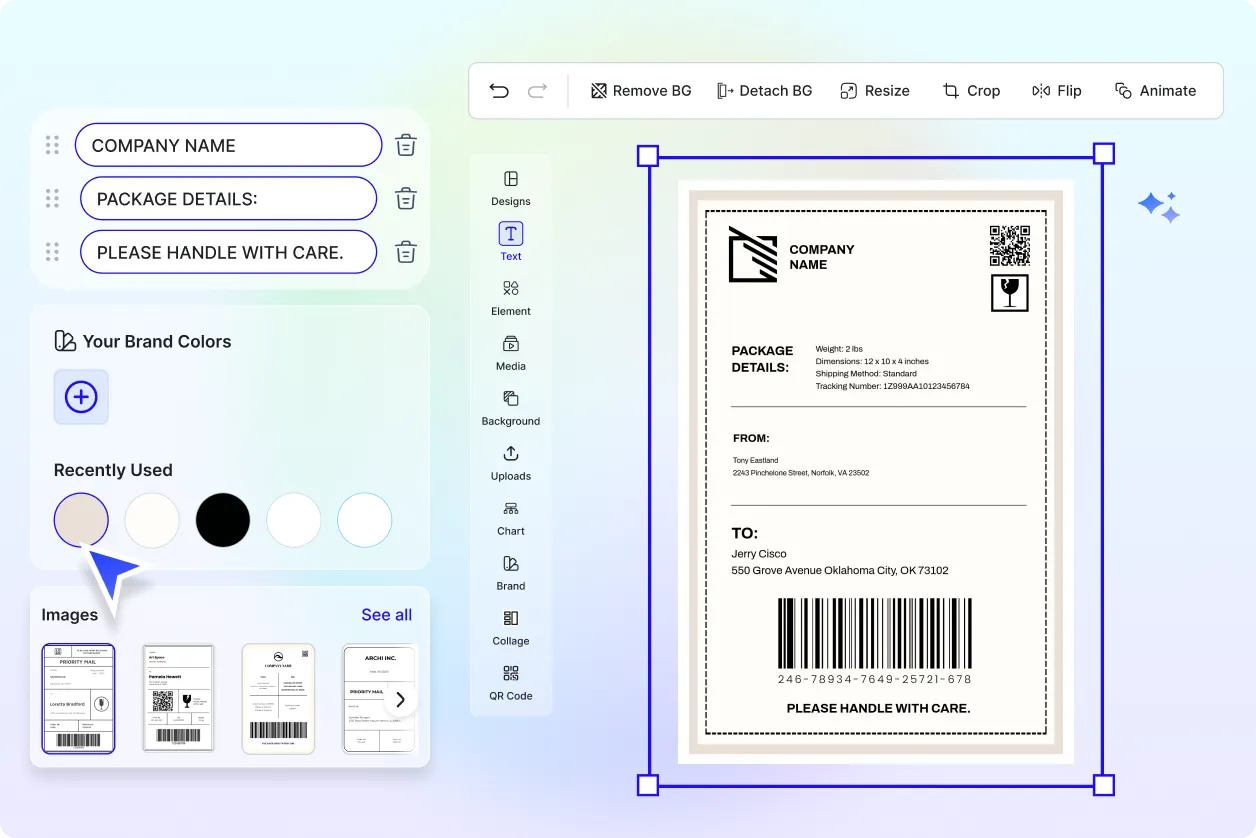Free AI Shipping Label Generator, Free Shipping Label Maker Online